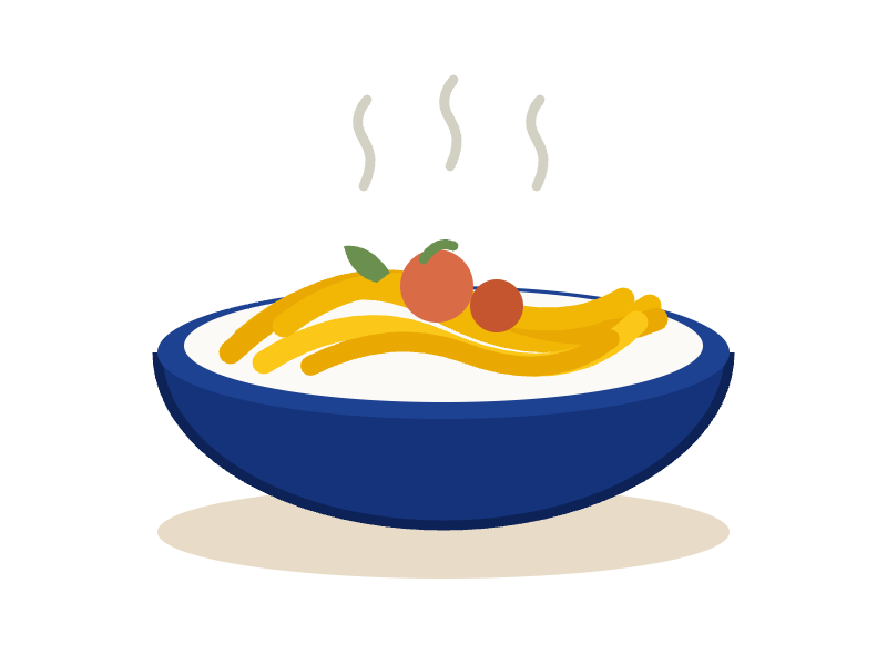 Un piatto di pasta fumante