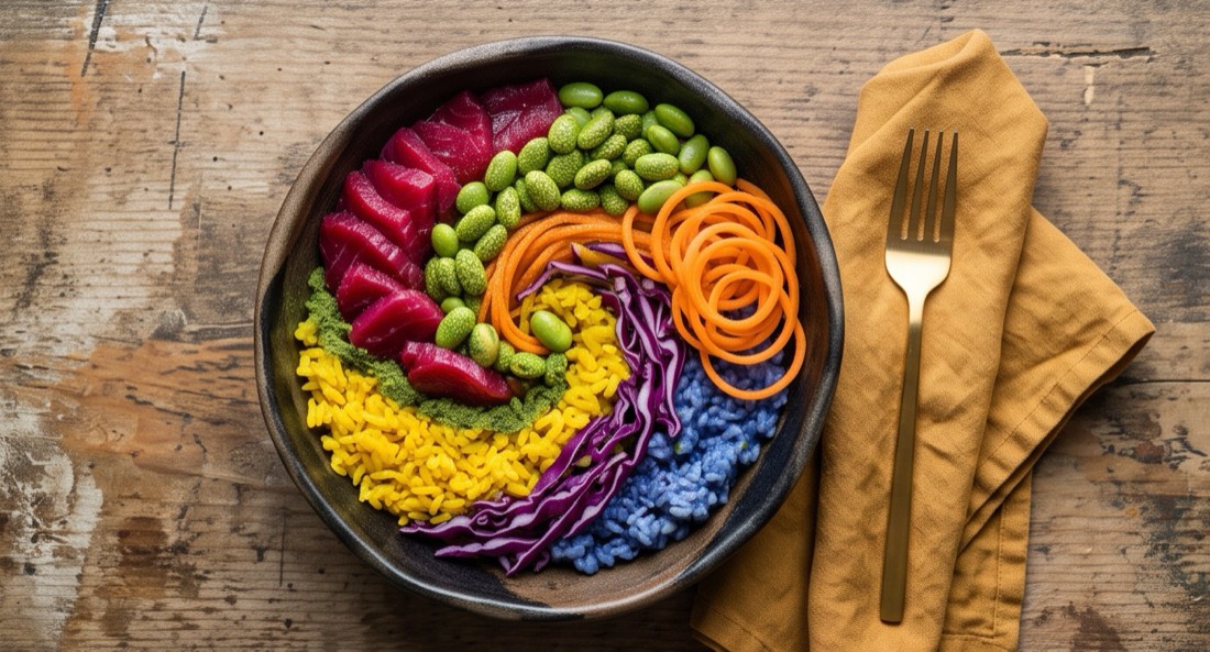 Poke bowl colorata